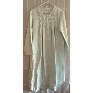 Vintage 1980s Miss Elaine‎ Pale Blue Grandma Nightgown Nightie Modest Medium